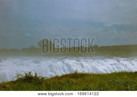 The Drop Of Water On The Victoria Falls On The African River Zambezi