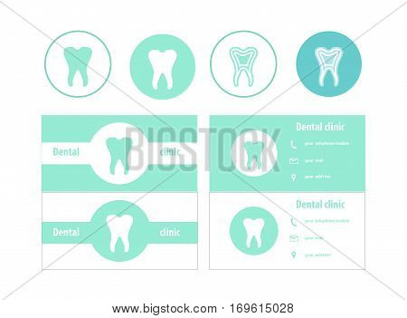 Dental logos templates. Abstract vector teeth signs.