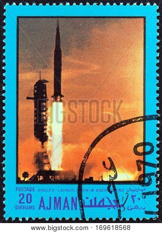 AJMAN EMIRATE - CIRCA 1970: A stamp printed in United Arab Emirates from the 