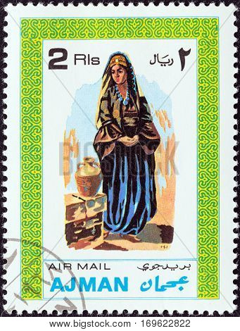 AJMAN EMIRATE - CIRCA 1968: A stamp printed in United Arab Emirates from the 