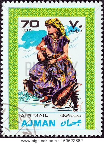AJMAN EMIRATE - CIRCA 1968: A stamp printed in United Arab Emirates from the 