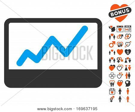 Stock Market pictograph with bonus decoration pictures. Vector illustration style is flat iconic symbols for web design app user interfaces.