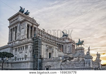 The Altare della Patria also known as the Monumento Nazionale a Vittorio Emanuele II or Il Vittoriano is a monument built in honor of Victor Emmanuel the first king of a unified Italy