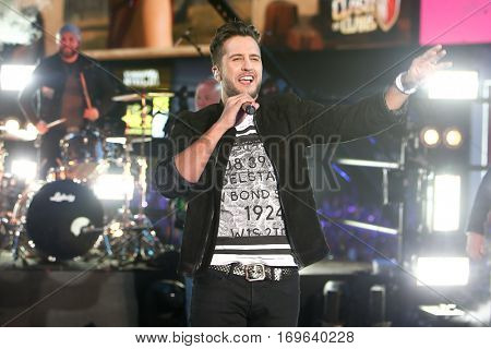 NEW YORK-DEC 31: Recording artist Luke Bryan performs during Dick Clark's New Year's Rockin' Eve at Times Square on December 31, 2015 in New York City.
