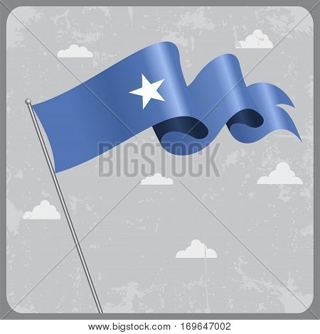 Somalian flag wavy abstract background. Vector illustration.