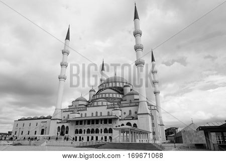 Ankara, Turkey - Kocatepe mosque in a dramatic sky