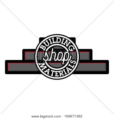 Color vintage building materials shop emblem. Vector illustration, EPS 10