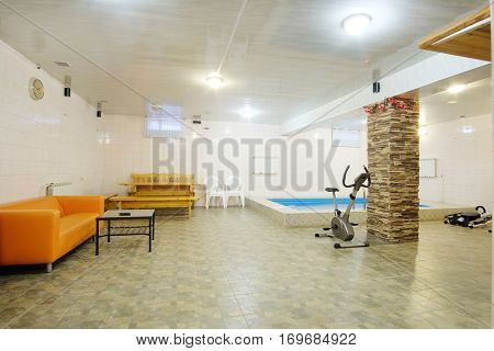 Swimming pool in a russian sauna