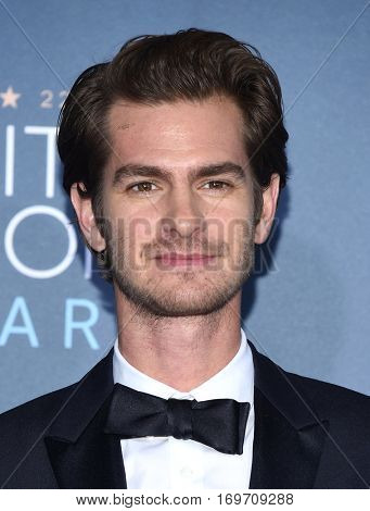 LOS ANGELES - DEC 11:  Andrew Garfield arrives to the Critics' Choice Awards 2016 on December 11, 2016 in Hollywood, CA                