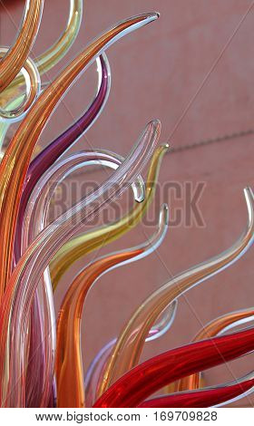 Murano glass (closeup detail of street monument of Murano island)