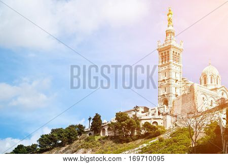 Notre-Dame de la Garde (literally Our Lady of the Guard) is a basilica in Marseille France.