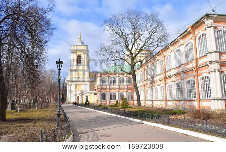Alexander Nevsky Lavra, ancient monastery in Baroque style in center of St.Petersburg, Russia.