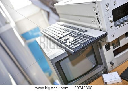 Monitor and VCR in television station