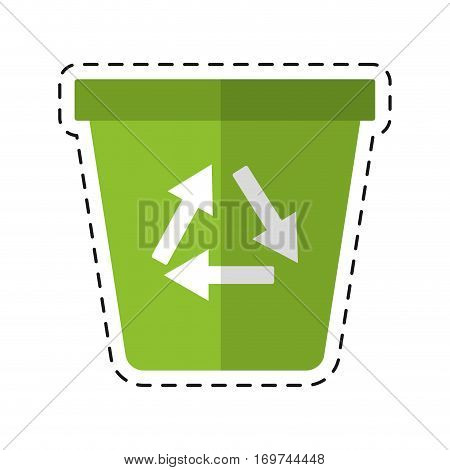 recycle ecology trash can - dot line vector illustration eps 10