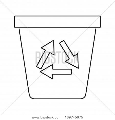recycle ecology trash can thin line vector illustration eps 10