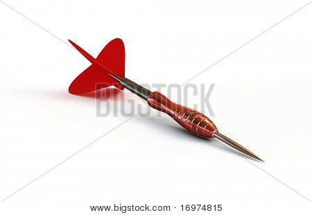 Dart gerçekçi düz gölge beyaz izole render