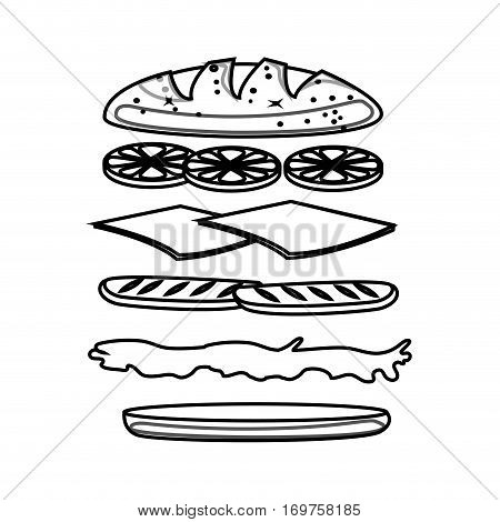 set Sandwich ingredients icon vector illustration design