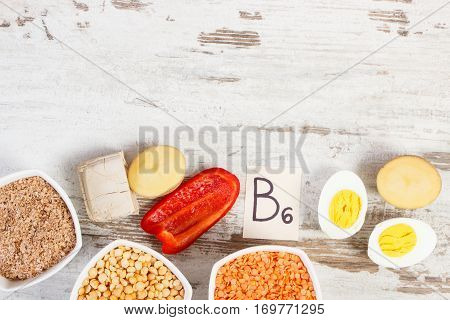 Products And Ingredients Containing Vitamin B6 And Dietary Fiber, Healthy Nutrition