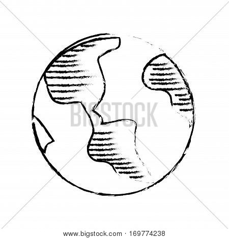 silhouette sketch blurred map of the world vector illustration