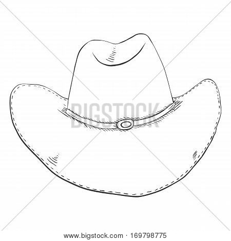 Vector Single Sketch Cowboys Hat