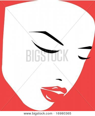 Rostro de mujer. Ilustración del vector.