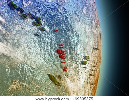 Vanuatu In Red From Space