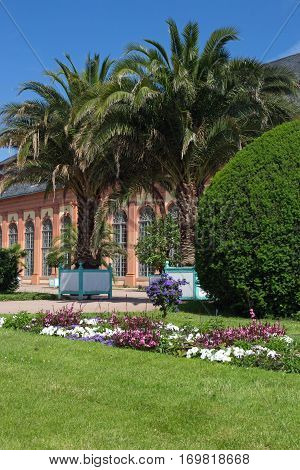 Orangerie and Orangerie garden in Darmstadt (Hesse, Germany)