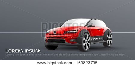 hacthback car design modern realistic style illustration