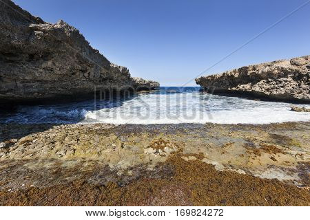 Bay in Shete Boka National Park on Curacao