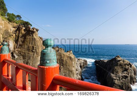 Aoshima Shrine and coastline
