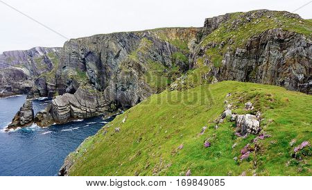 Ireland, Mizen Head, Green, Ocean, Cliffs, Irish sea