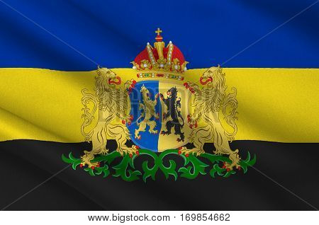 Flag of Gelderland is a province of the Netherlands. 3d illustration