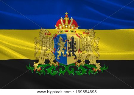 Flag of Gelderland is a province of the Netherlands. 3d illustration