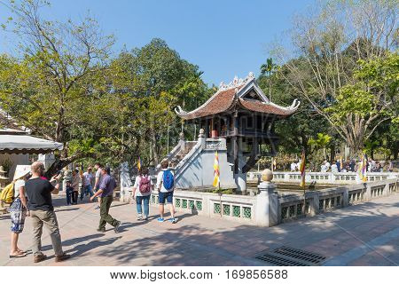 Hanoi Vietnam - Decamber 07 2016 : Ho Chi Minh Mausoleum in Ba Dinh Square is one of the most visited attractions in Hanoi