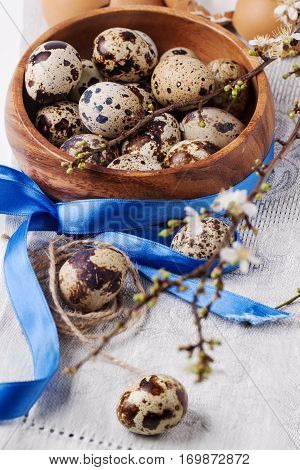 Quail Eggs With Blossom Branch