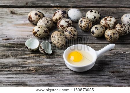 Quail Eggs Over Wood