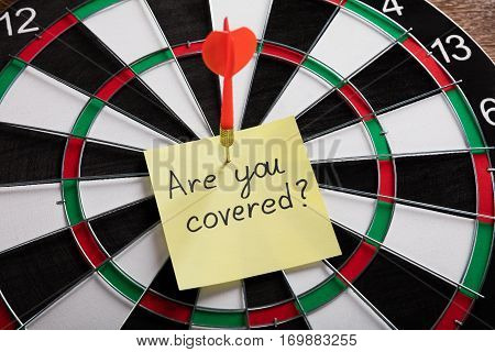 Red Arrow Hitting On The Yellow Note Showing Are You Ready Concept On Dartboard