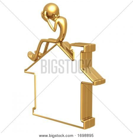 Realty problemi Blank Golden casa segno di prestito