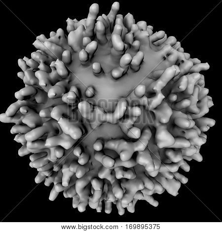 White blood cell, leukocyte, T or B lymphocyte, 3D illustration