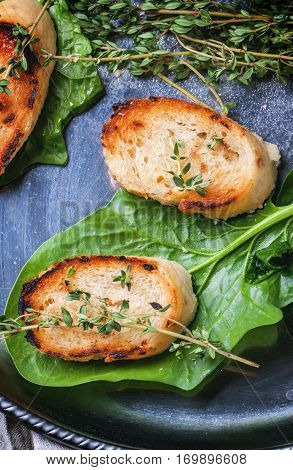 Fried Bread Croutons With Thym