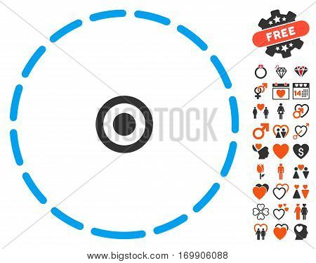 Round Area pictograph with bonus lovely symbols. Vector illustration style is flat iconic symbols for web design app user interfaces.