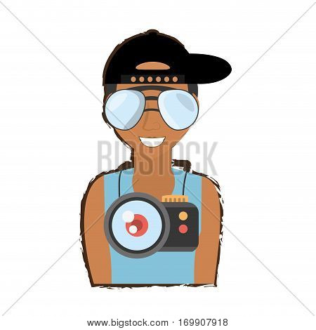 man with camara icon design, vector illustration image