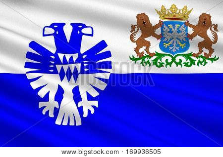Flag of Arnhem is a city and municipality situated in the eastern part of the Netherlands. 3d illustration