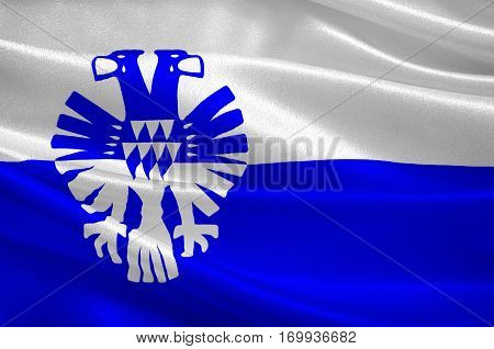 Flag of Arnhem is a city and municipality situated in the eastern part of the Netherlands. 3d illustration