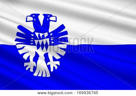 Flag of Arnhem is a city and municipality situated in the eastern part of the Netherlands. 3d illustration