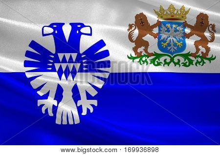 Flag of Arnhem is a city and municipality situated in the eastern part of the Netherlands. 3d illustration