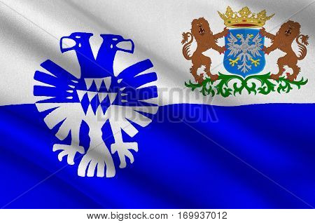 Flag of Arnhem is a city and municipality situated in the eastern part of the Netherlands. 3d illustration