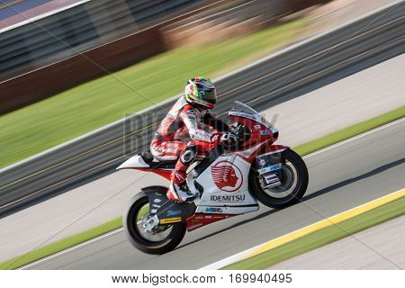 VALENCIA, SPAIN - NOV 13: Wilairot in Moto2 Race during Motogp Grand Prix of the Comunidad Valencia on November 13, 2016 in Valencia, Spain.