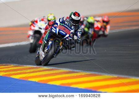 VALENCIA, SPAIN - NOV 13: Jorge Lorenzo during Motogp Grand Prix of the Comunidad Valencia on November 13, 2016 in Valencia, Spain.
