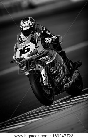 VALENCIA, SPAIN - NOV 12: Hugo Clere in Moto2 Qualifying during Motogp Grand Prix of the Comunidad Valencia on November 12, 2016 in Valencia, Spain.